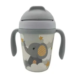 Primo Passi - Copo Infantil em Fibra de Bambu com Alça/Palha, Pequeno Elefante