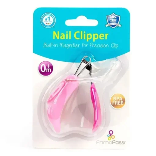 Primo Passi - Cortador de unhas rosa para bebê com lupa