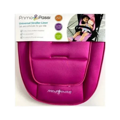 Primo Passi - Forro universal para carrinho, protetor de carrinho/forro para assento de carro, rosa escuro