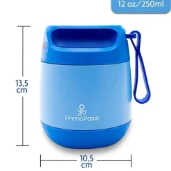 Primo Passi - Frasco de comida isolado para bebê, 12 onças/350ml, azul