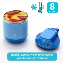 Primo Passi - Frasco de comida isolado para bebê, 12 onças/350ml, azul