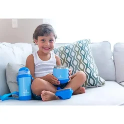 Primo Passi - Frasco de comida isolado para bebê, 12 onças/350ml, azul