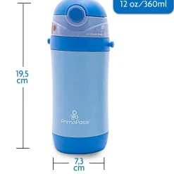 Primo Passi - Frasco de Palha Isolado 12oz/350ml, Azul