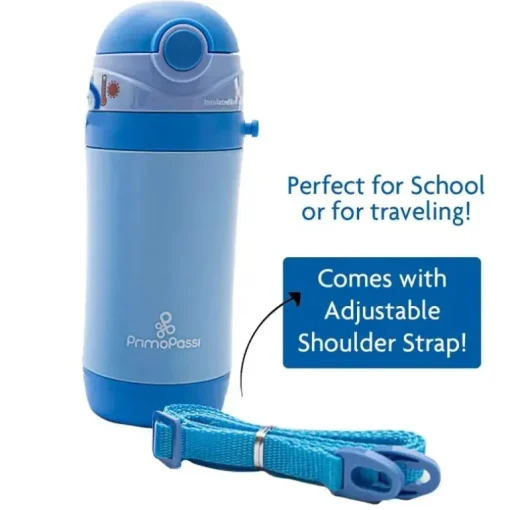 Primo Passi - Frasco de Palha Isolado 12oz/350ml, Azul