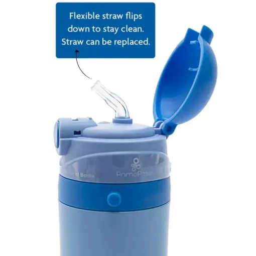 Primo Passi - Frasco de Palha Isolado 12oz/350ml, Azul