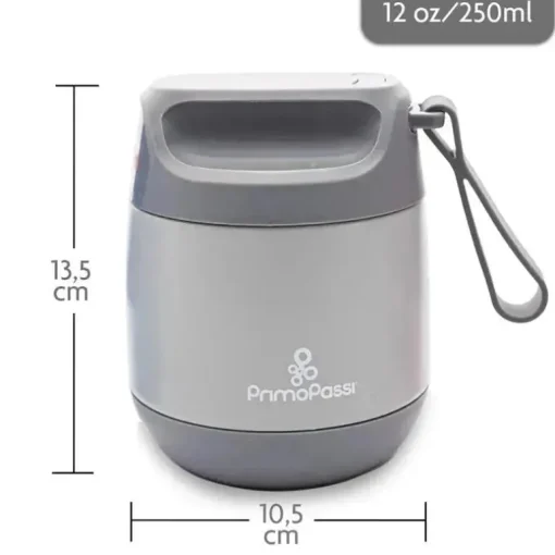 Primo Passi - Frasco para Comida Isolado para Bebê 12Oz/350Ml, Cinza