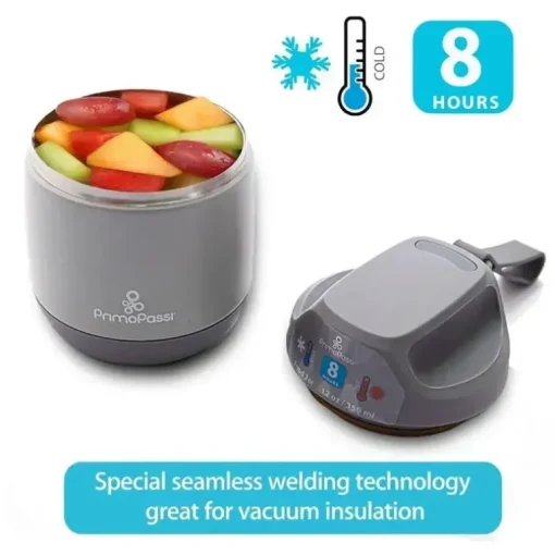 Primo Passi - Frasco para Comida Isolado para Bebê 12Oz/350Ml, Cinza