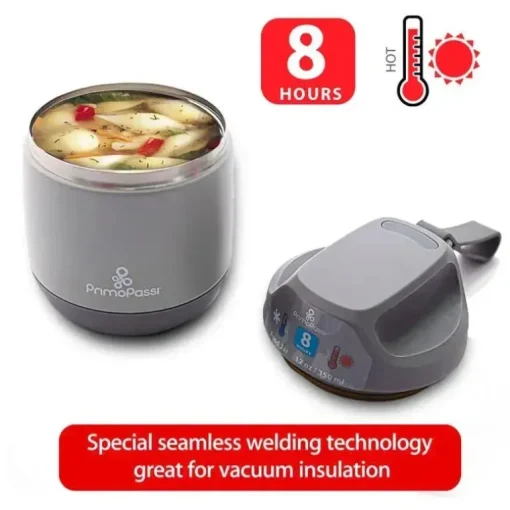 Primo Passi - Frasco para Comida Isolado para Bebê 12Oz/350Ml, Cinza