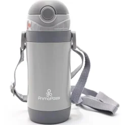 Primo Passi - Garrafa Isolada em Palha 12oz/350ml, Cinza