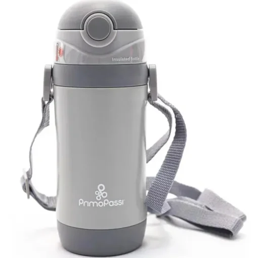 Primo Passi - Garrafa Isolada em Palha 12oz/350ml, Cinza