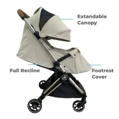 Primo Passi - Icon Travel Stroller Edição Especial, Moldura Cromada/Bege