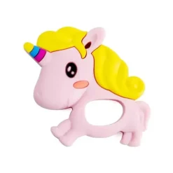 Primo Passi - Mordedor de bebê de silicone, unicórnio rosa