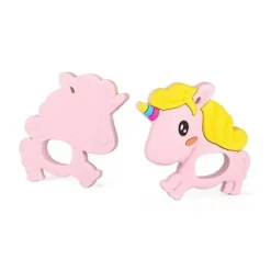 Primo Passi - Mordedor de bebê de silicone, unicórnio rosa
