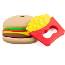 Primo Passi - Mordedor de silicone para bebês, batatas fritas e hambúrguer