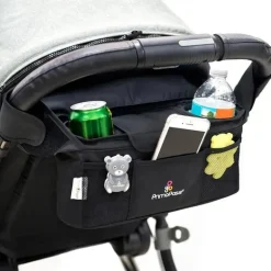 Primo Passi - Organizador de alça para carrinho de bebê, preto