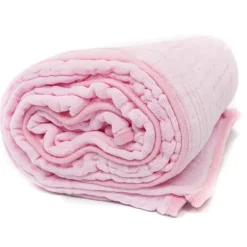 Primo Passi - Toalha de musselina com capuz para bebê, rosa claro