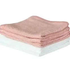 Pérola de cobre - 6 unidades de toalhas de banho para bebês, branco/rosa