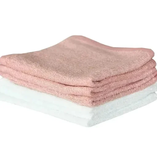 Pérola de cobre - 6 unidades de toalhas de banho para bebês, branco/rosa