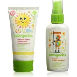 Protetor solar com FPS 50+ à base de minerais Babyganics Outdoor Essentials, pacote com 2