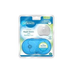 Protetores de mamilo Dr. Brown 2Pk com estojo de esterilizador, tamanho 1