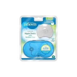 Protetores de mamilo Dr. Brown 2Pk com estojo de esterilizador, tamanho 2