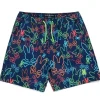 Psycho Bunny - Calção de banho infantil Barrett All Over Print Navy