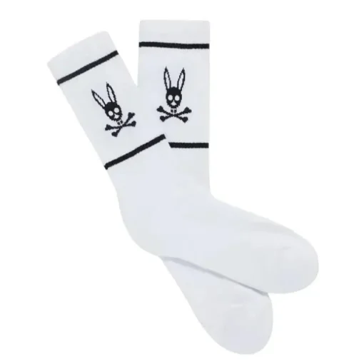 Psycho Bunny Kids - Mens Socks, White