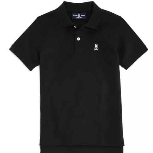 Psycho Bunny Kids - Polo Clássico, Preto