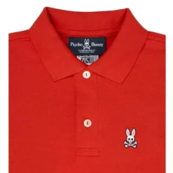 Psycho Bunny Kids - Polo Clássico, Vermelho Brilhante