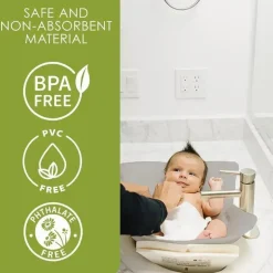 Puj - Banheira, banheira de bebê macia e dobrável, assento de banho para bebê na pia, cinza