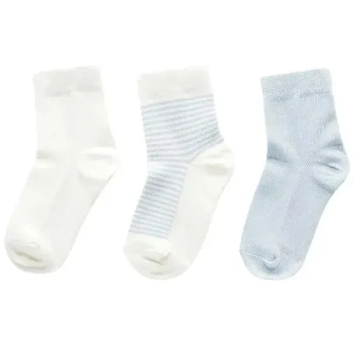 Pure Baby - Conjunto de meias orgânicas 3Pk para bebê menino, pacote azul claro