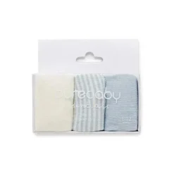 Pure Baby - Conjunto de meias orgânicas 3Pk para bebê menino, pacote azul claro