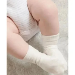 Pure Baby - Conjunto de meias orgânicas neutras brancas para bebê 3Pk