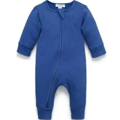 Pure Baby - Macacão com zíper canelado para bebê menino, cascata