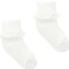 Pure Baby - Meia de renda branca para bebé menina
