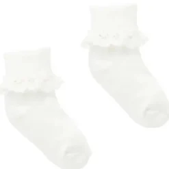 Pure Baby - Meia de renda branca para bebé menina