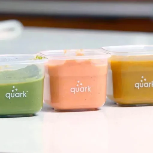 Quark - 3Pk Storrii Recipientes de comida para bebês com tampas, 5 onças
