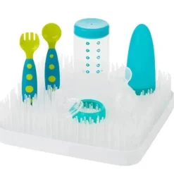 Rack de secagem de bancada de grama Boon para mamadeiras e chupetas, branco inverno