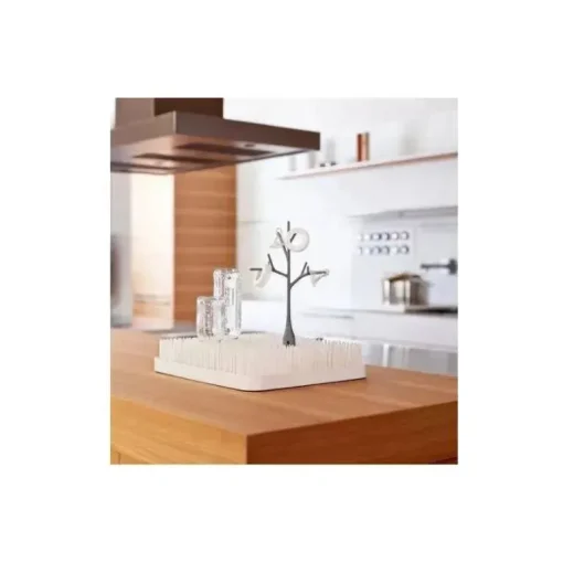 Rack de secagem de bancada de grama Boon para mamadeiras e chupetas, branco inverno