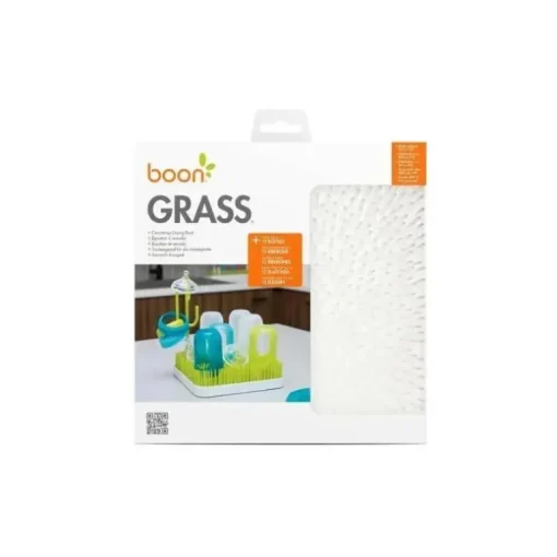 Rack de secagem de bancada de grama Boon para mamadeiras e chupetas, branco inverno