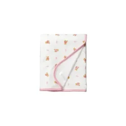 Ralph Lauren 100% algodão reversível polo bear cobertor para bebê, rosa