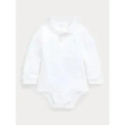 Ralph Lauren - Body Interlock Manga Longa Polo One Piece, Branco