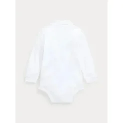 Ralph Lauren - Body Interlock Manga Longa Polo One Piece, Branco