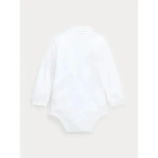 Ralph Lauren - Body Interlock Manga Longa Polo One Piece, Branco