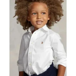 Ralph Lauren - Camisa The Iconic Baby Oxford de manga comprida, 18M, branca