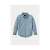 Ralph Lauren - Camisola manga comprida Chambray - Azul Claro 2T