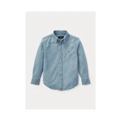 Ralph Lauren - Camisola manga comprida Chambray - Azul Claro 2T