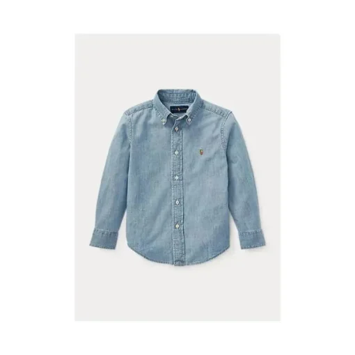 Ralph Lauren - Camisola manga comprida Chambray - Azul Claro 2T