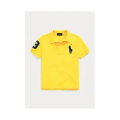 Ralph Lauren - manga curta Big Pony Mesh Polo Racing Yellow