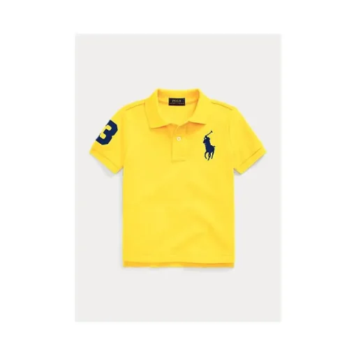 Ralph Lauren - manga curta Big Pony Mesh Polo Racing Yellow